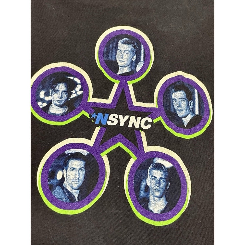 Vintage Y2K *Nsync World Tour Merch T-Shirt Concert Tee Black Winterland